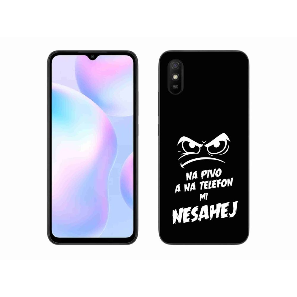 Gélový kryt mmCase na Xiaomi Redmi 9AT - pivný motív 2 čierne pozadie