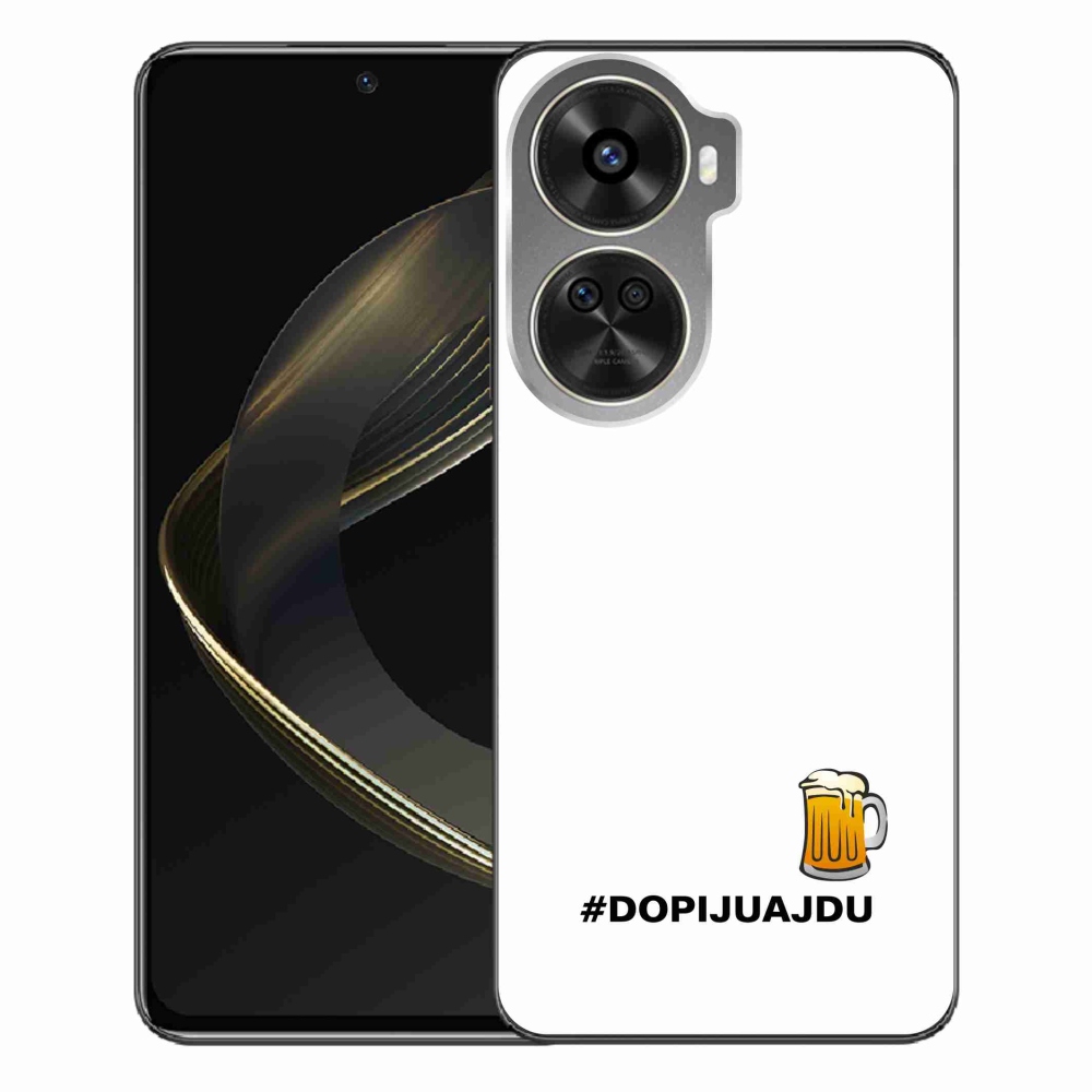 Gélový kryt mmCase na Huawei Nova 12 SE - pivný motív 1 biele pozadie