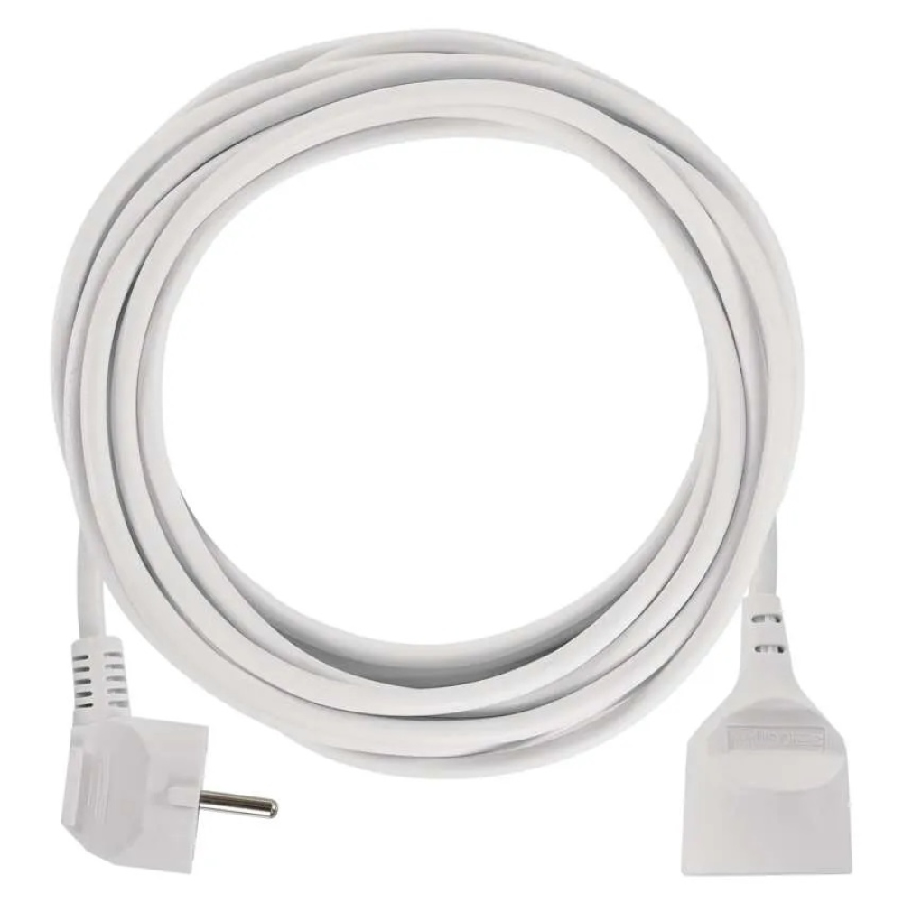 Predlžovací kábel 5 m / 1 zásuvka / biely / PVC / 1 mm2