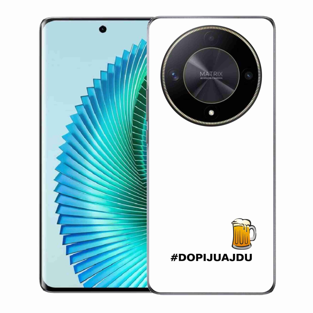 Gélový kryt mmCase na Honor Magic 6 Lite 5G - pivný motív 1 biele pozadie