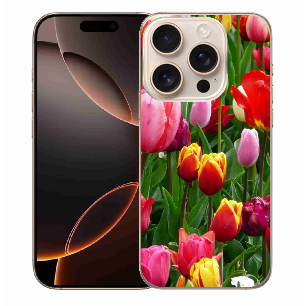 Gélový kryt mmCase na iPhone 16 Pro Max - tulipány