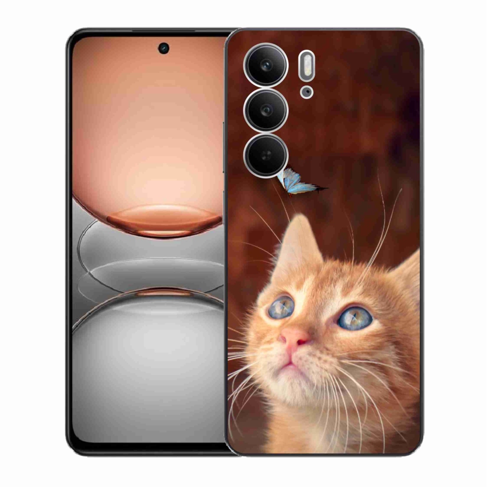 Gélový kryt mmCase na Realme C75 - motýľ a mačiatko