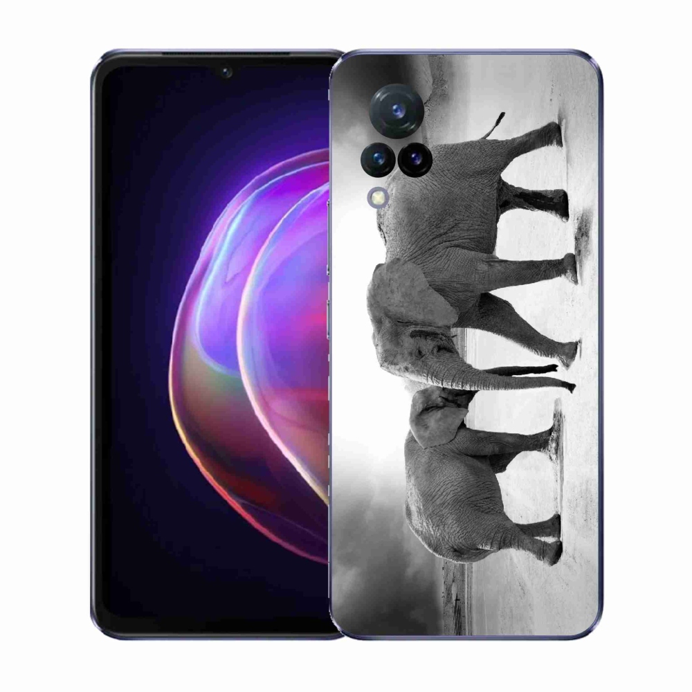 Gélový kryt mmCase na Vivo V21 4G/5G - čiernobieli slony