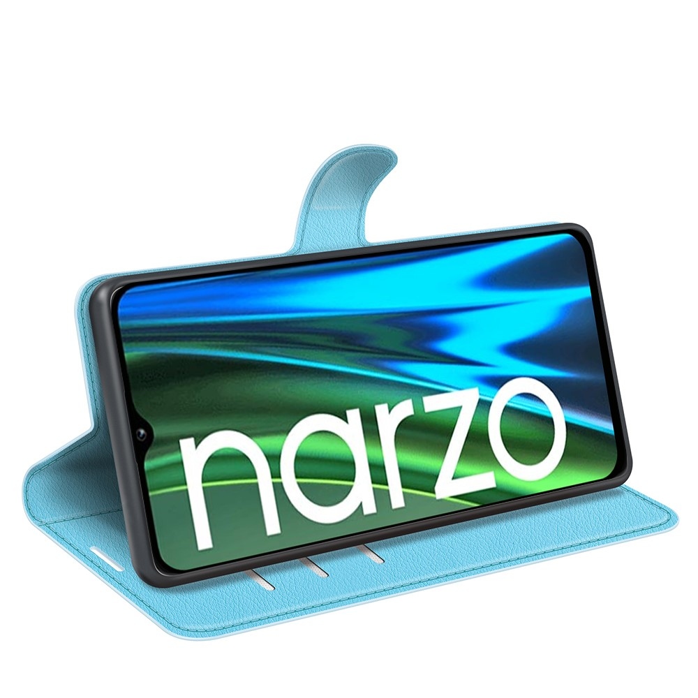 Litchi knižkové púzdro na Realme Narzo 50i - modrý