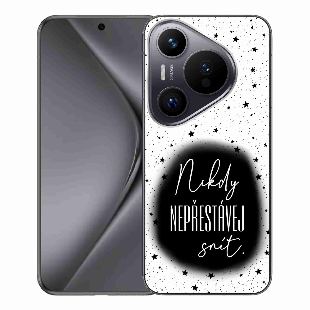 Gélový kryt mmCase na Huawei Pura 70 Pro - citát 1 čiernobiele pozadie
