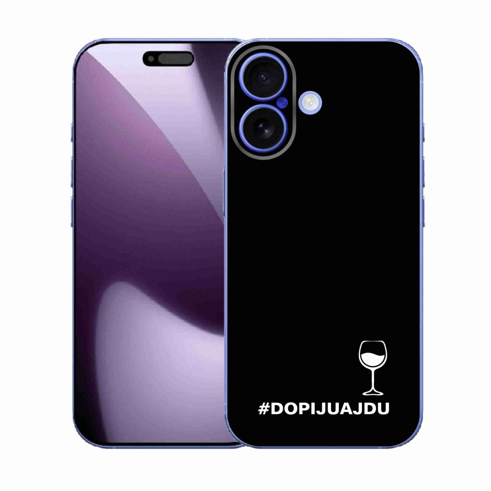 Gélový kryt mmCase na iPhone 17 - vínny motív čierne pozadie