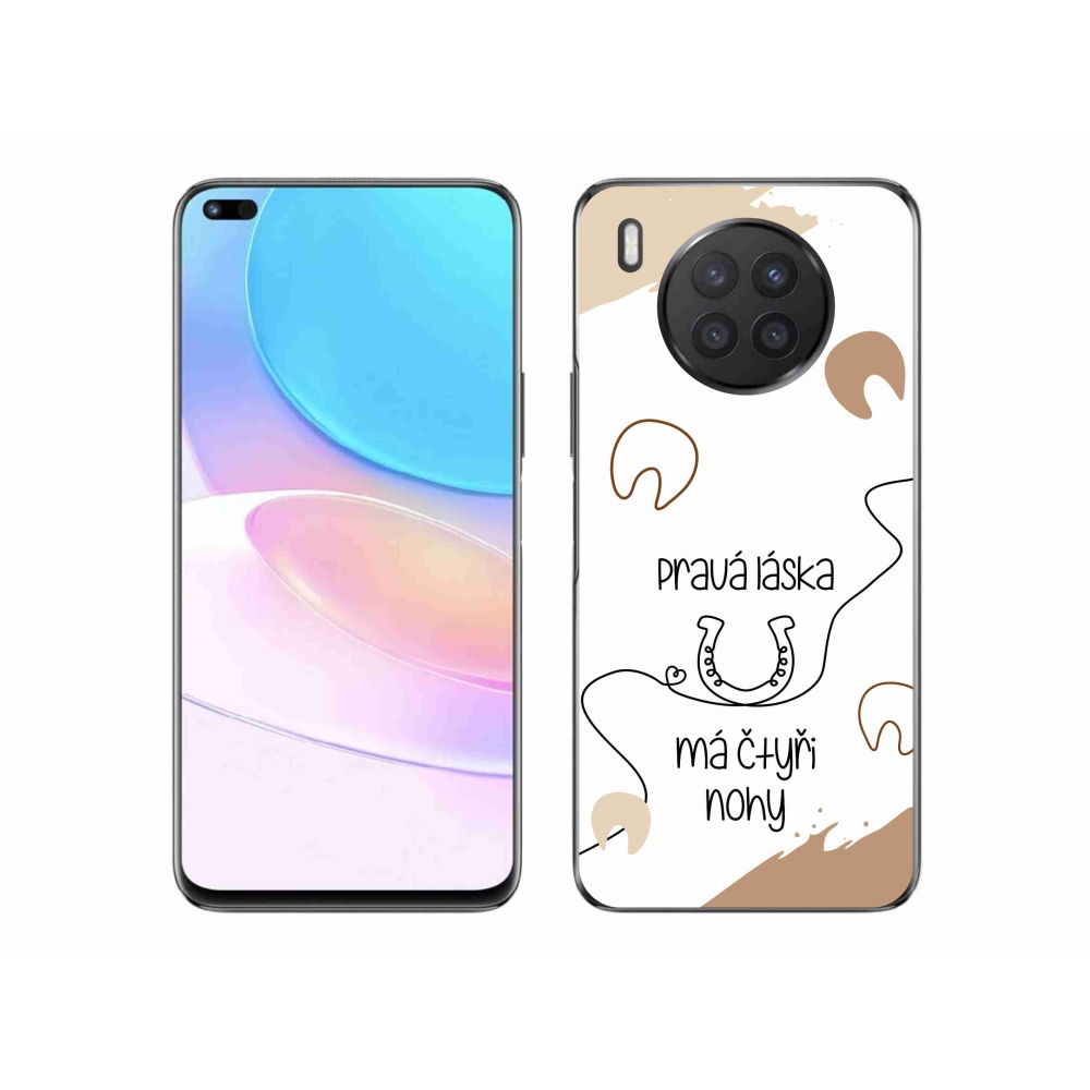 Gélový kryt mmCase na Huawei Nova 8i - konský motív biele pozadie