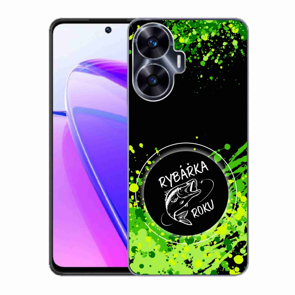 Gélový kryt mmCase na Realme C55 - rybárka roku čierne pozadie