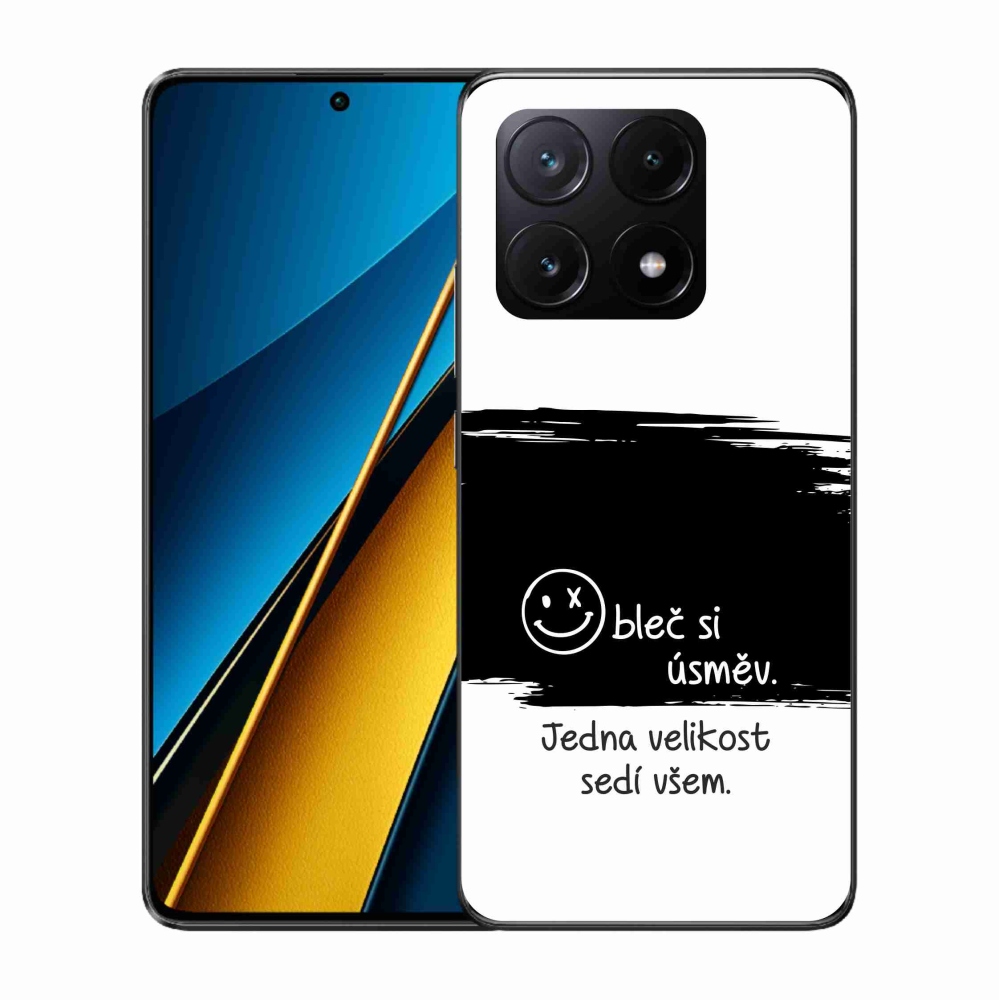 Gélový kryt mmCase na Xiaomi Poco X6 Pro 5G - vtipný text 8 čiernobiele pozadie