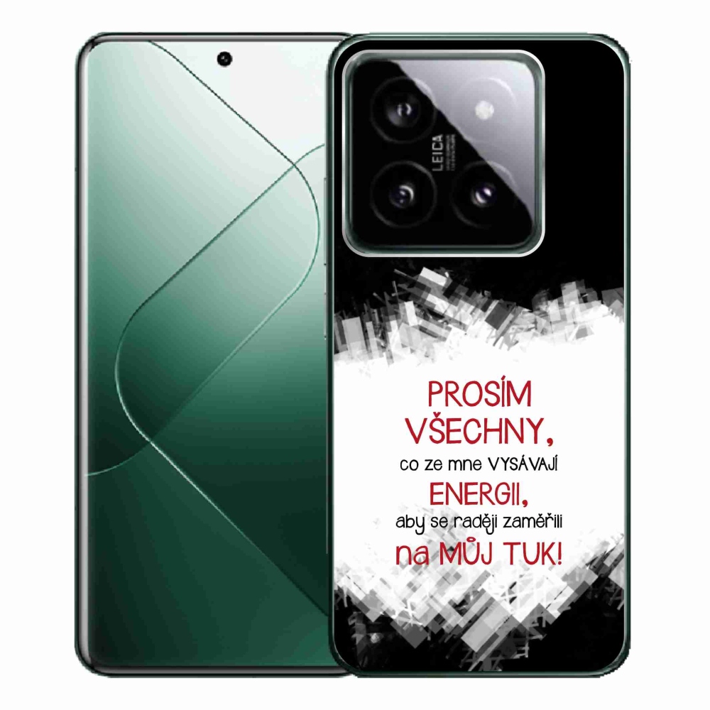 Gélový kryt mmCase na Xiaomi 14 Pro - vtipný text 1 červený