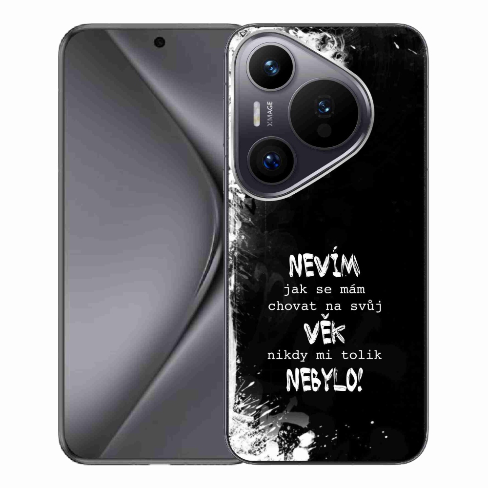 Gélový kryt mmCase na Huawei Pura 70 Pro - vtipný text 14 čierne pozadie