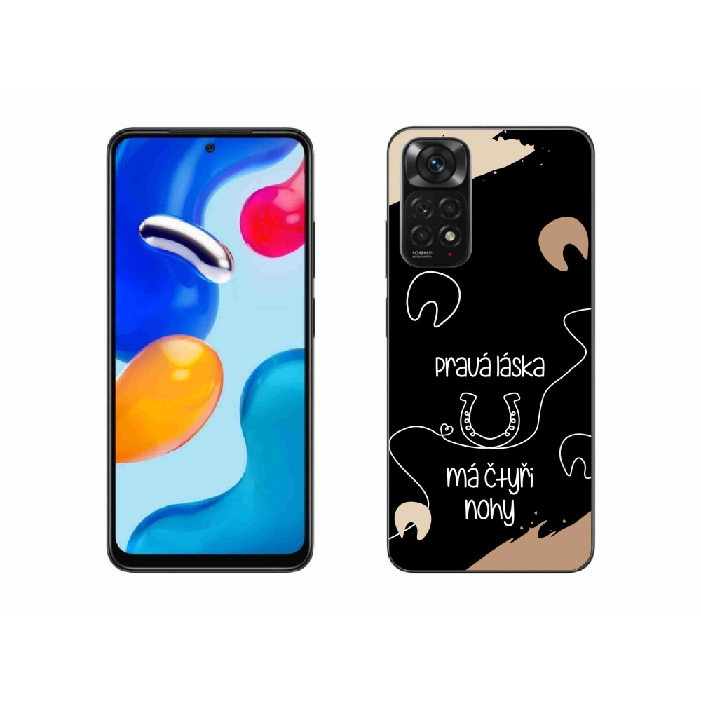 Gélový kryt mmCase na Xiaomi Redmi Note 11S 4G - konský motív čierne pozadie