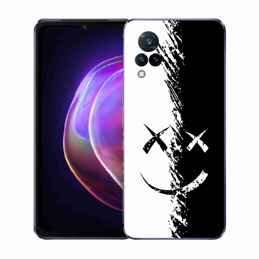 Gélový kryt mmCase na Vivo V21 4G/5G - čiernobiely smajlík