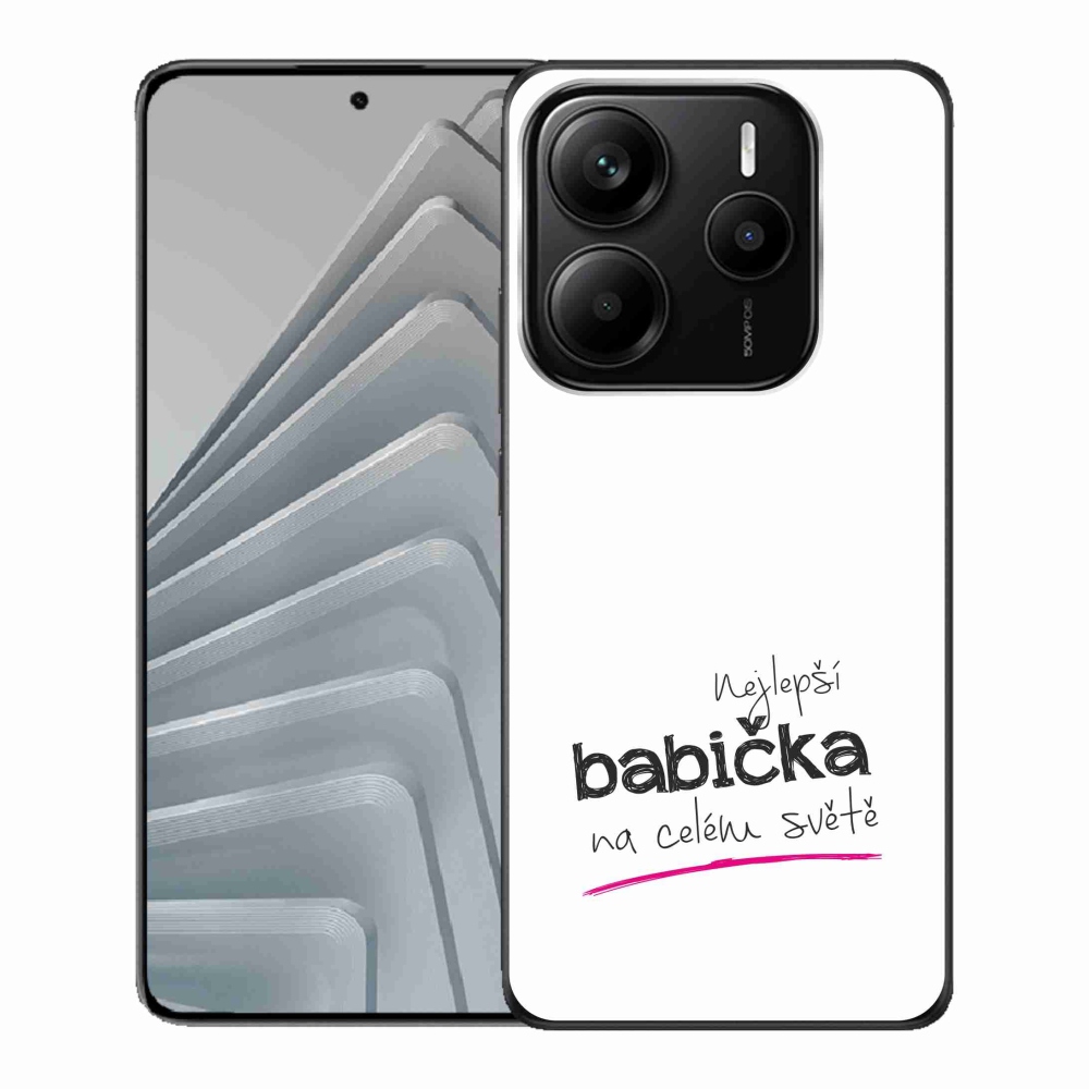 Gélový kryt mmCase na Xiaomi Redmi Note 14 5G - najlepšia babička 4 biele pozadie