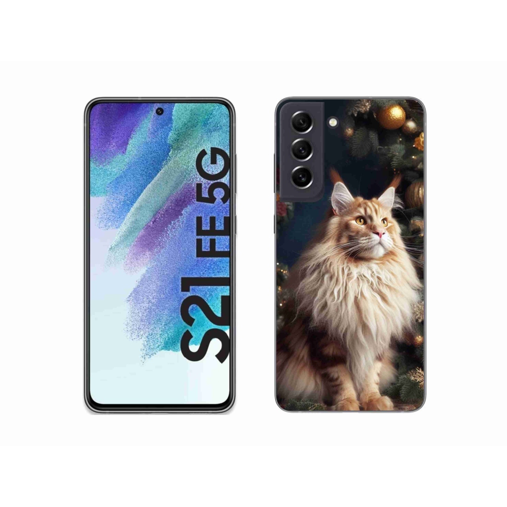 Gélový kryt mmCase na Samsung Galaxy S21 FE 5G - mačka pri stromčeku