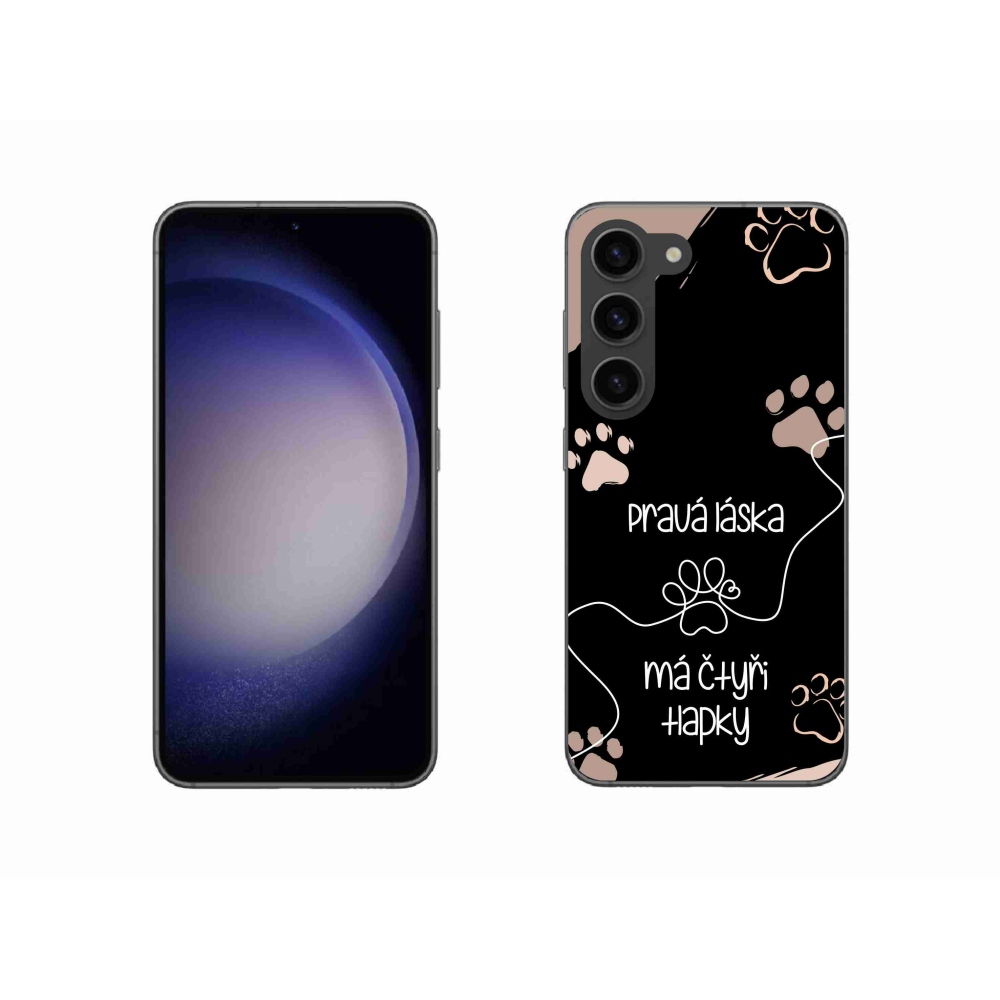 Gélový kryt mmCase na Samsung Galaxy S23 5G - psí motív 1 čierne pozadie