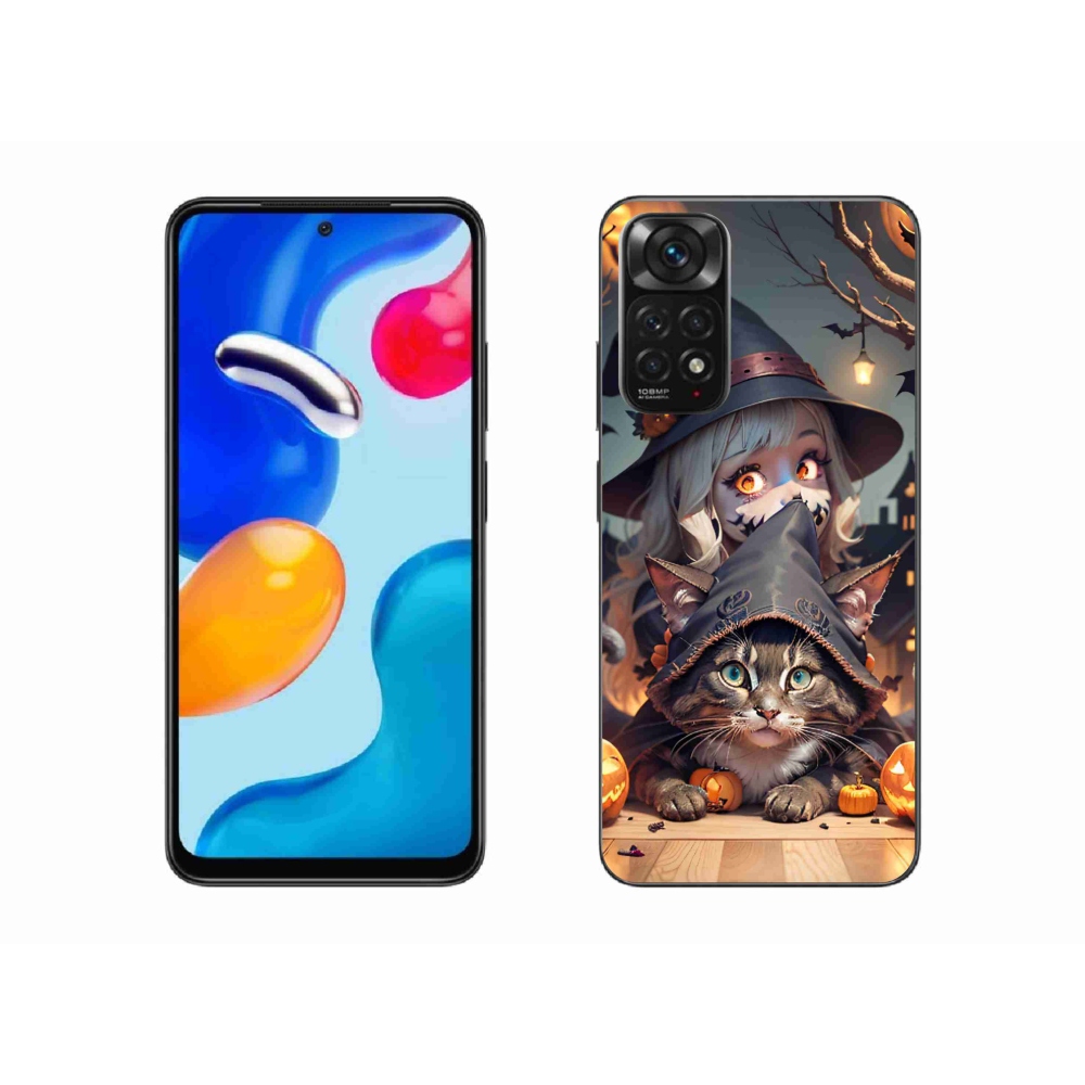 Gélový kryt mmCase na Xiaomi Redmi Note 11S 4G - čarodejnica s mačkou