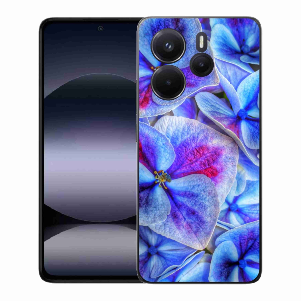 Gélový kryt mmCase na Xiaomi Redmi Note 14 - modré kvety 1