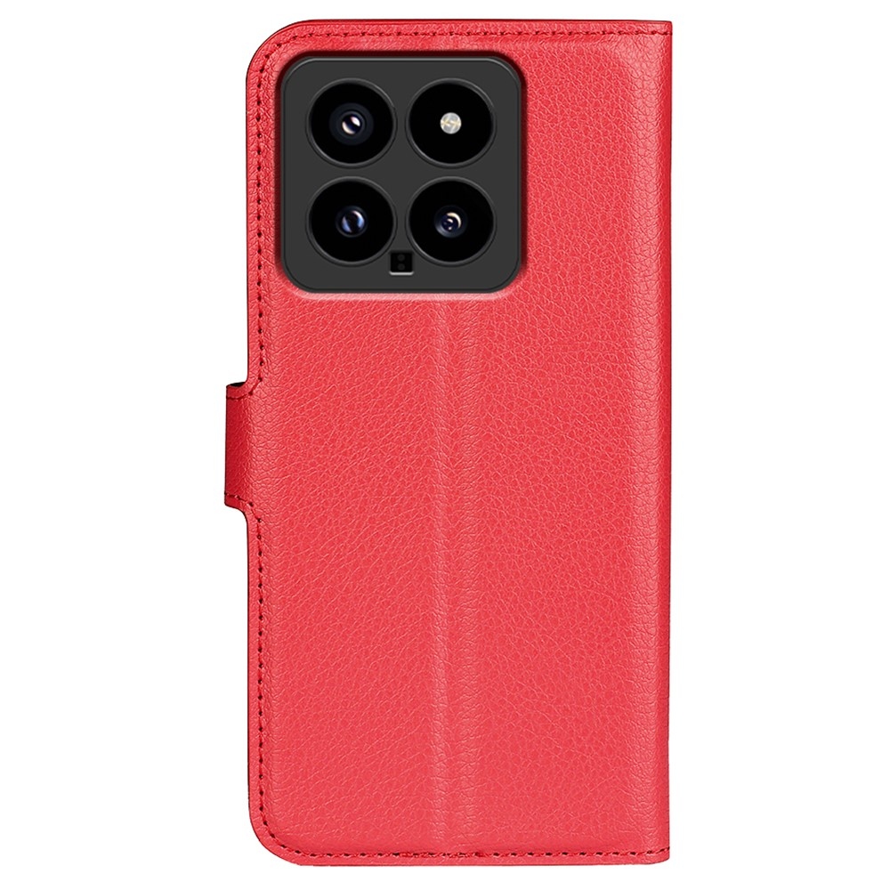 Litchi knižkové púzdro na Xiaomi 14 - červené
