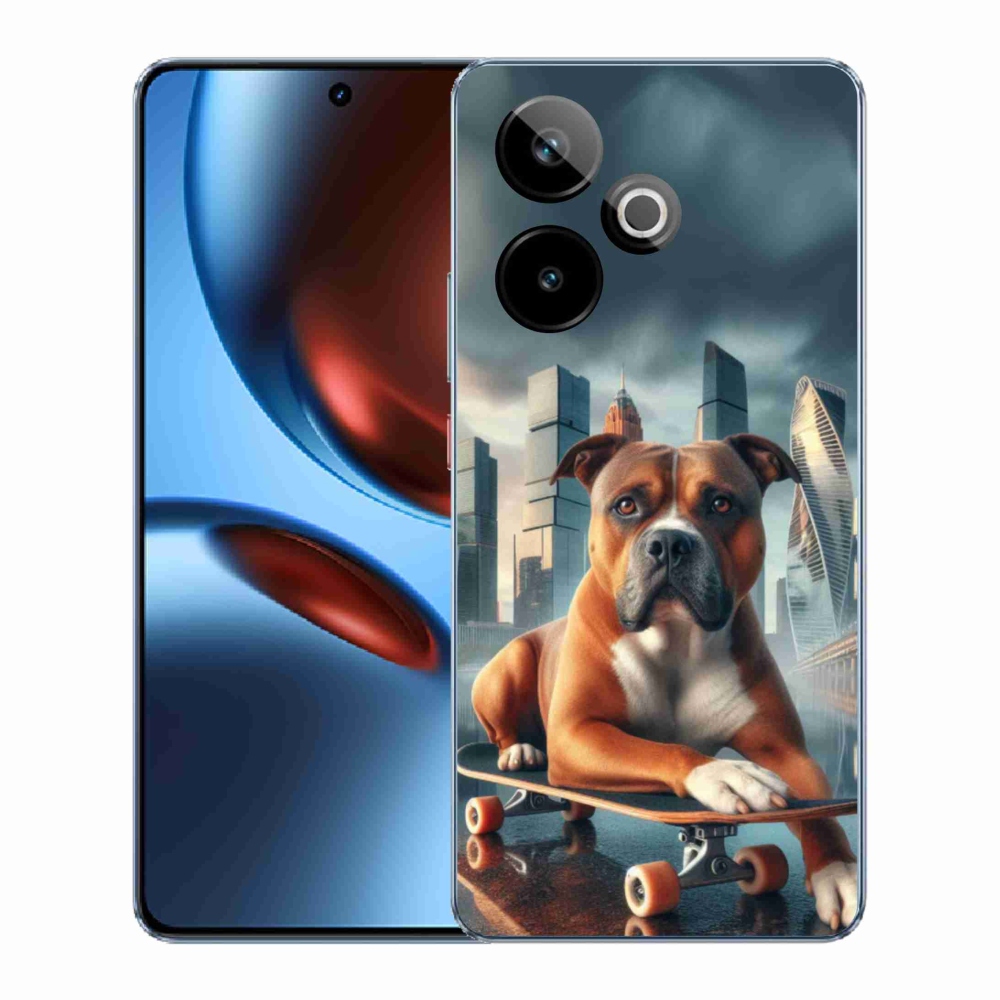 Gélový kryt mmCase na Realme GT 7 5G/GT 7T 5G - pes na skateboarde