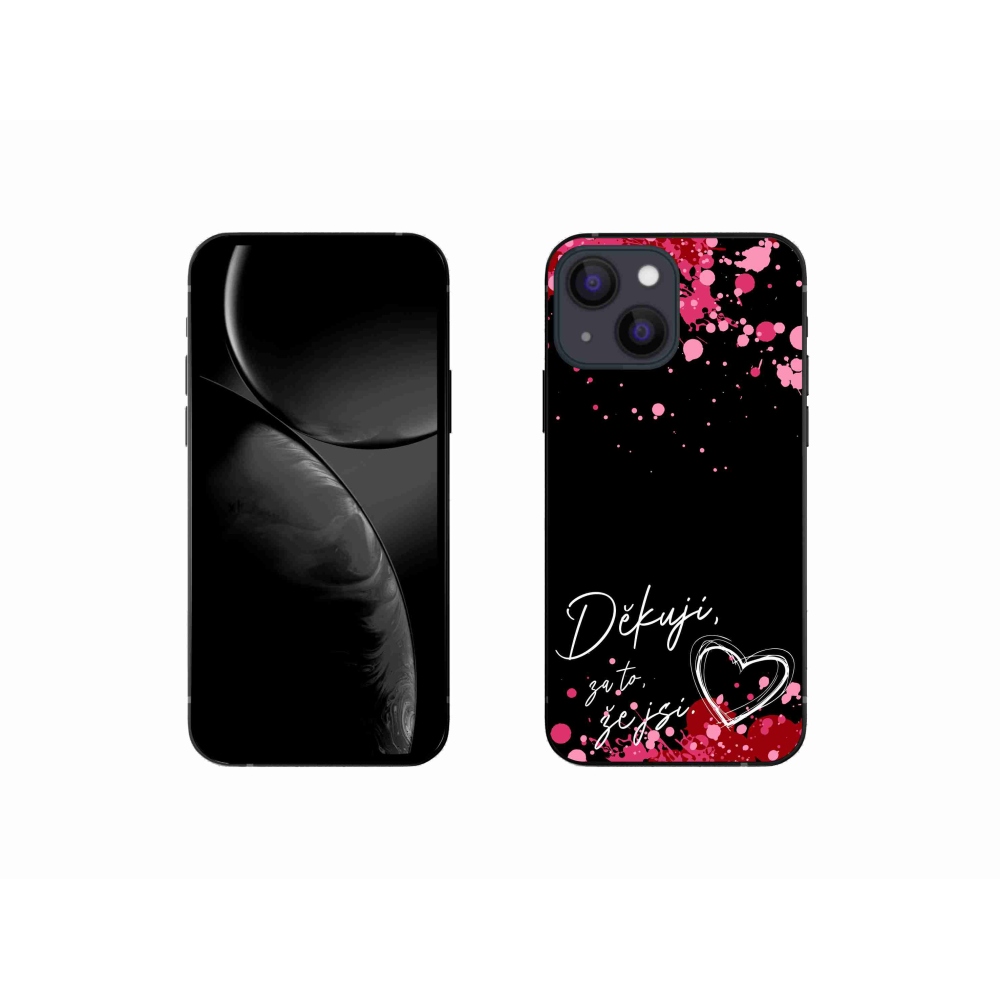 Gélový kryt mmCase na iPhone 13 mini 5.4 - zamilovaný text 2 čierne pozadie