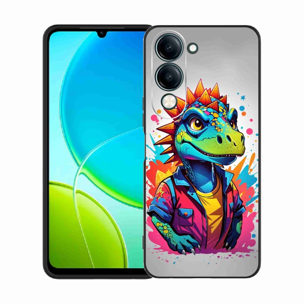 Gélový kryt mmCase na Vivo Y29s 5G - farebný dinosaurus