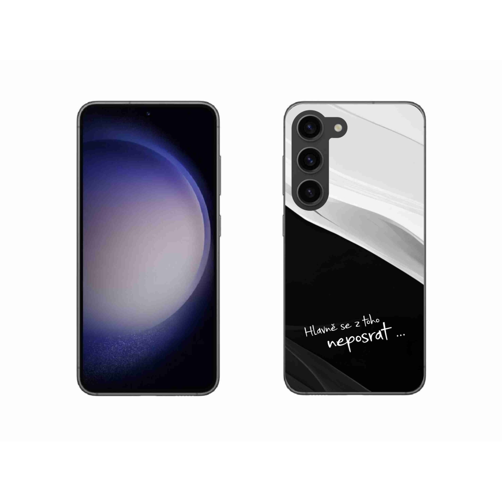Gélový kryt mmCase na Samsung Galaxy S23 5G - vtipný text 13 čiernobiele pozadie