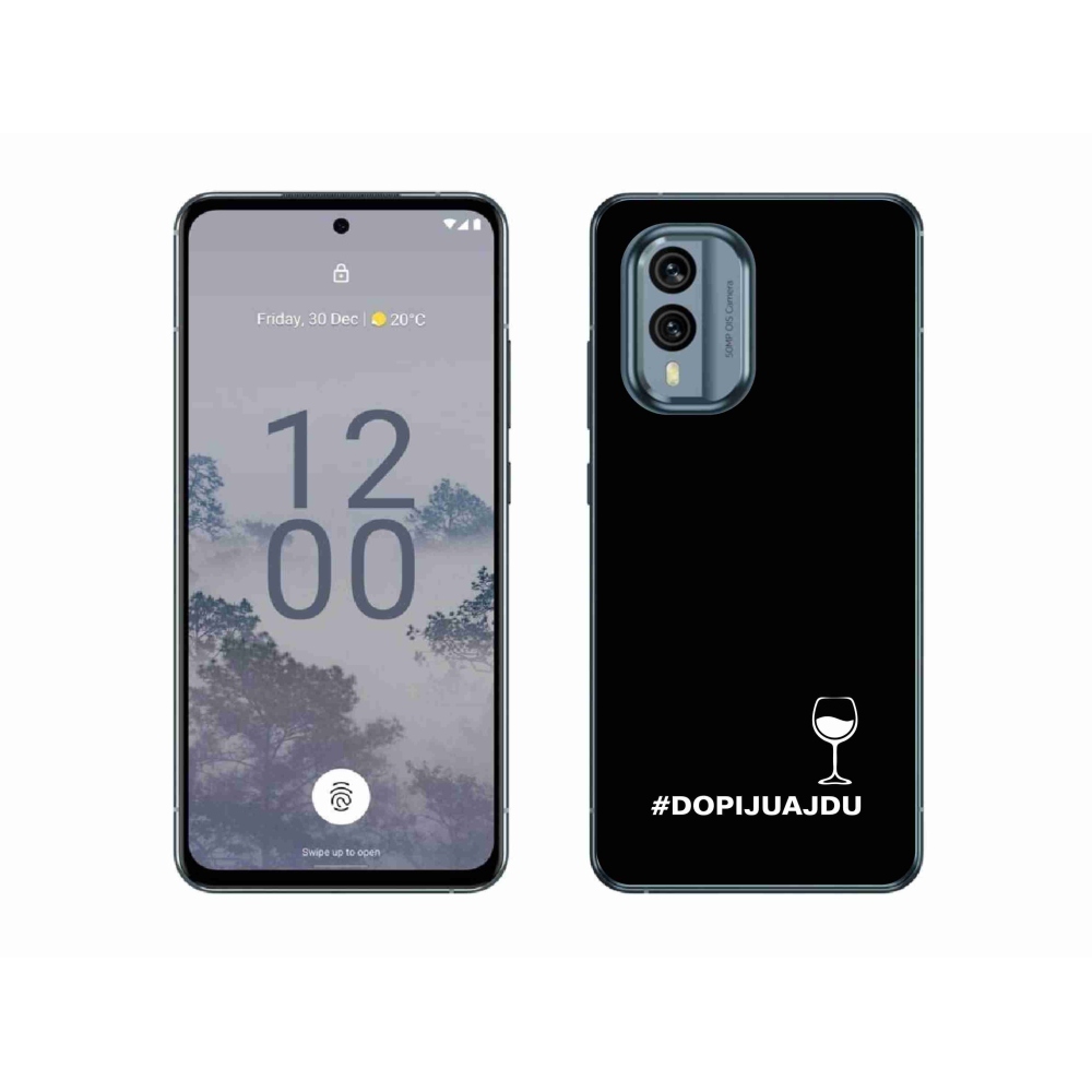 Gélový kryt mmCase na Nokia X30 5G - vínny motív čierne pozadie