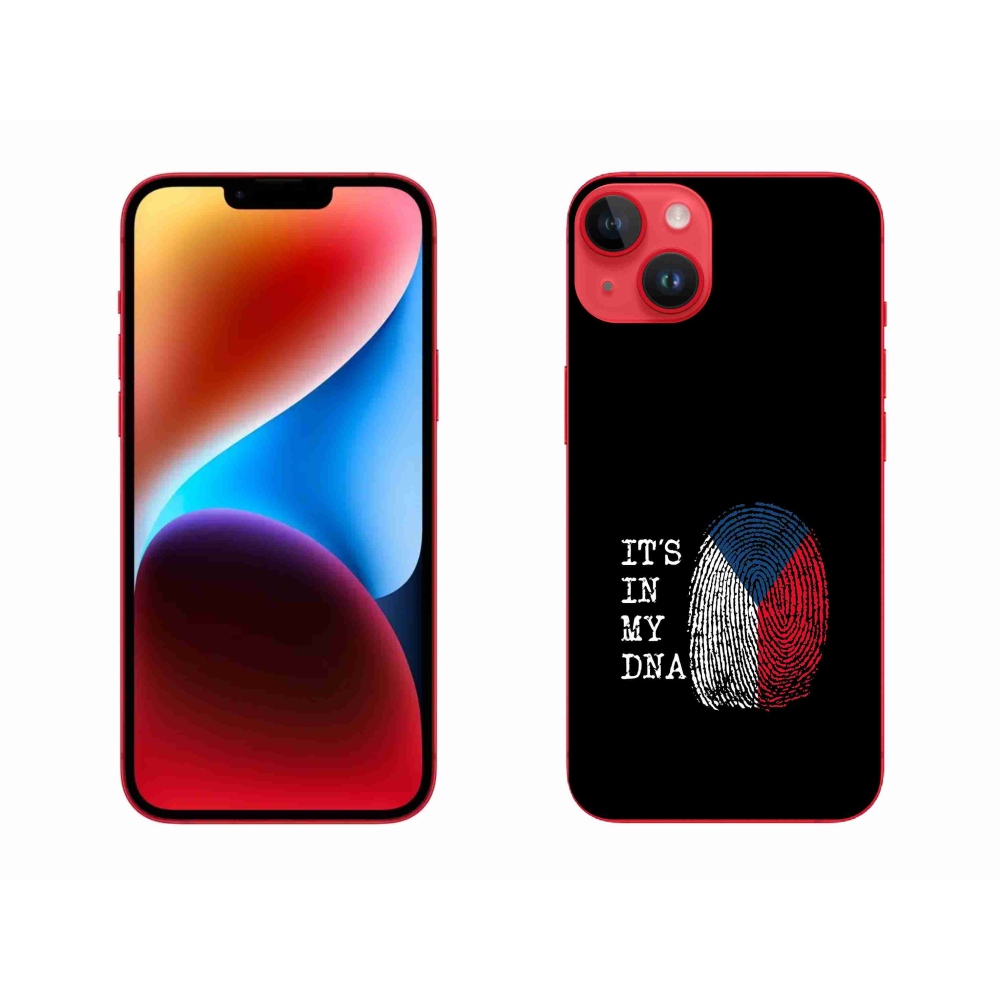 Gélový kryt mmCase na iPhone 14 Plus - vlajka odtlačok prsta čierne pozadie