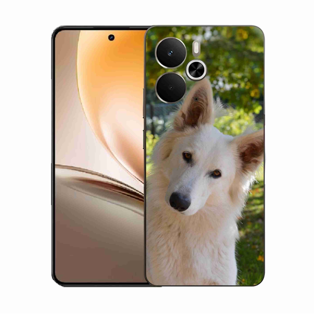 Gélový kryt mmCase na Realme 14 5G - biely švajčiarsky ovčiak 1