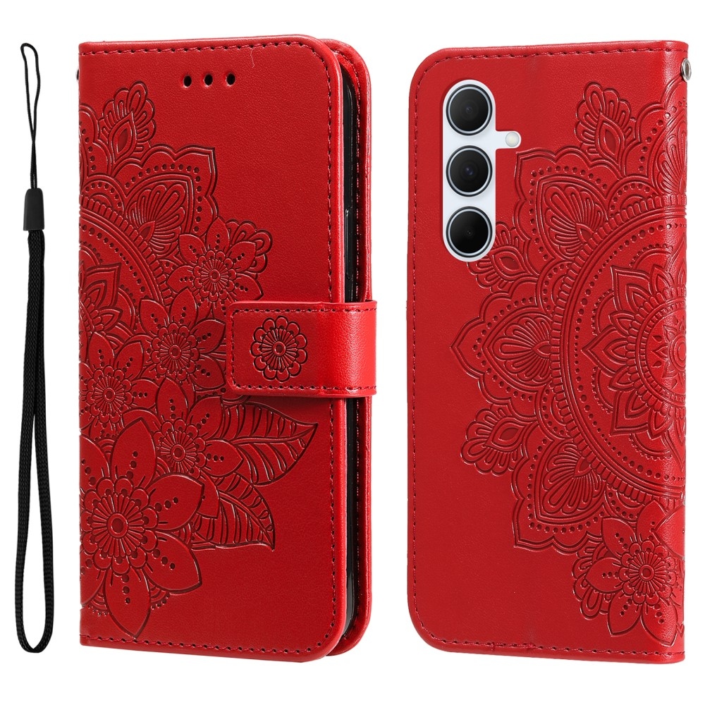 Mandala knižkové púzdro na Samsung Galaxy A36 5G/A56 5G - červené