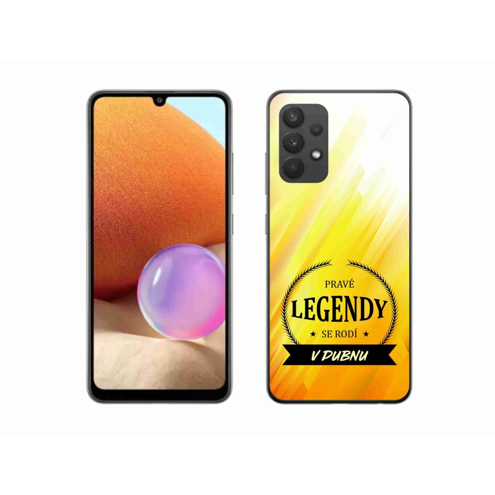 Gélový kryt mmCase na Samsung Galaxy A32 4G - legendy v apríli žlté pozadie