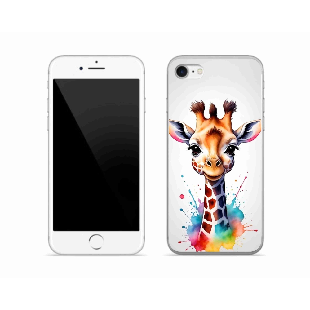 Gélový kryt mmCase na iPhone SE (2020) - žirafa 1