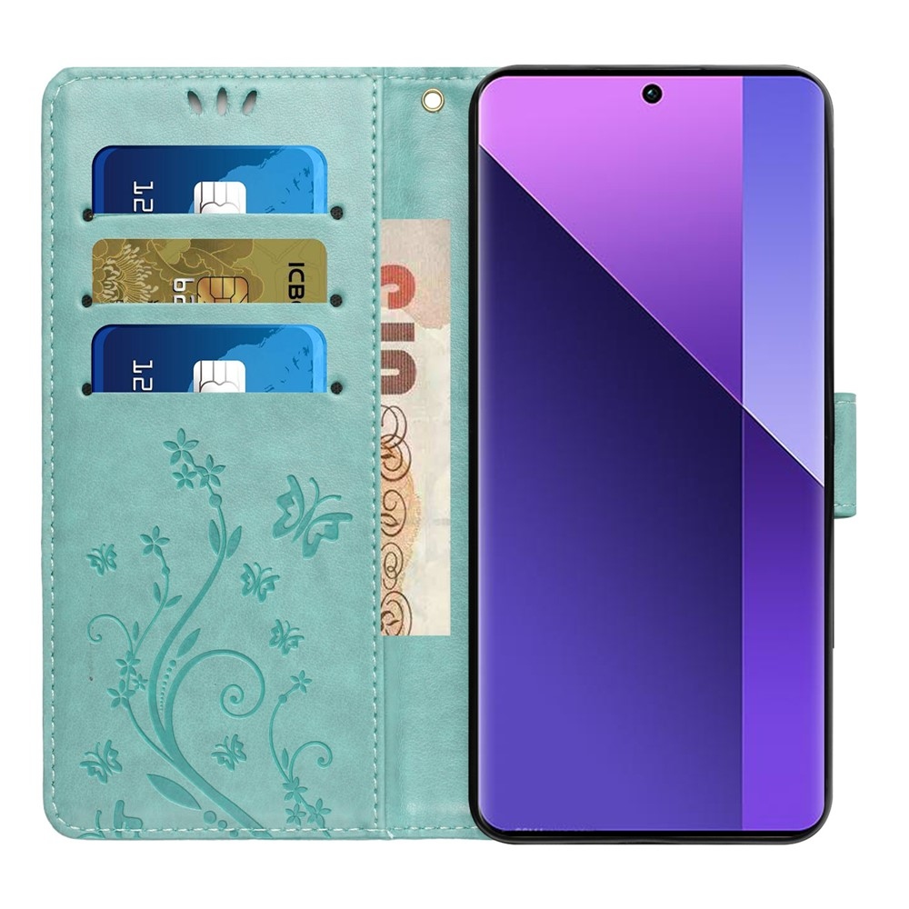 Flowers knižkové púzdro na Motorola Moto G85 5G - modrozelené