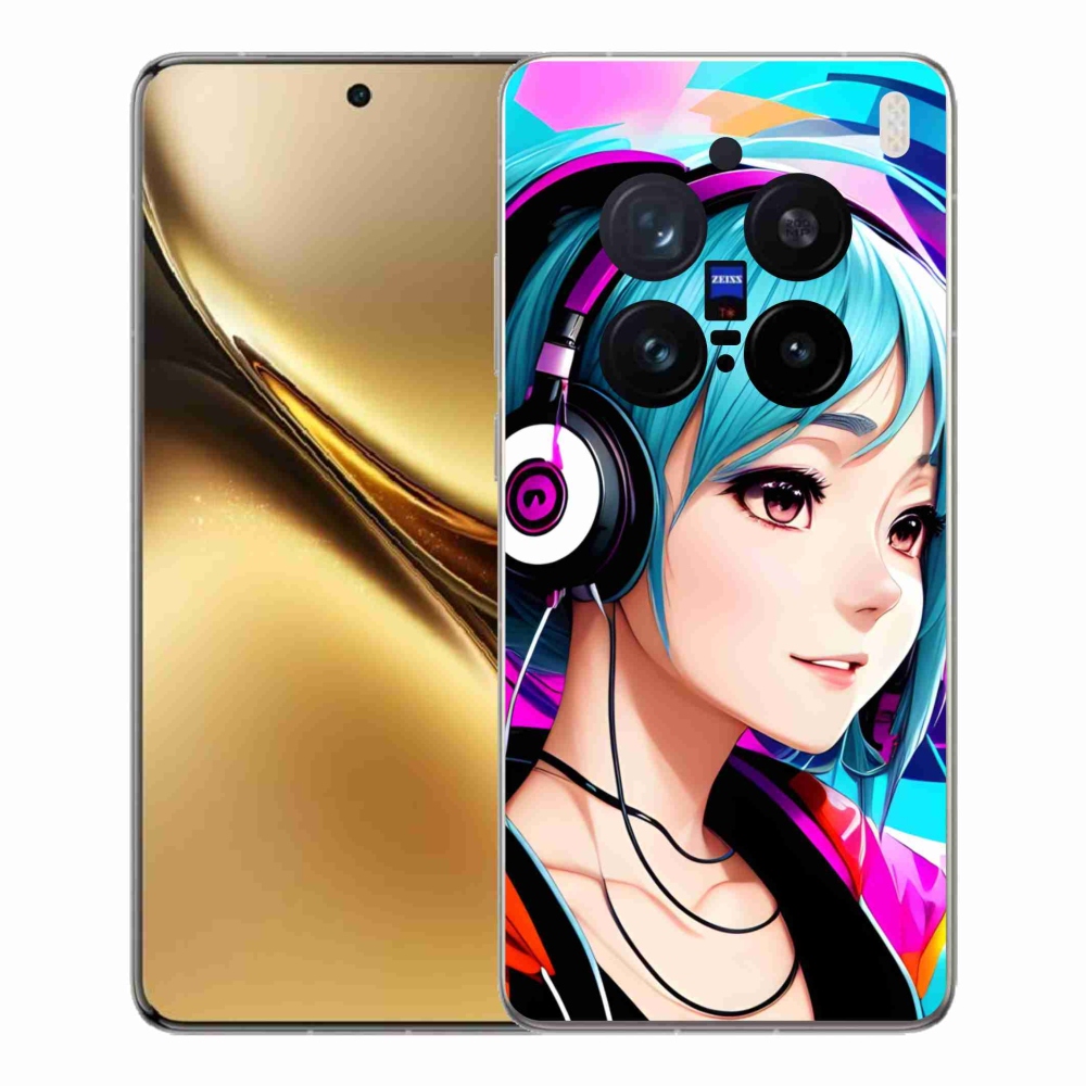 Gélový kryt mmCase na Vivo X200 Pro 5G - dievča so slúchadlami