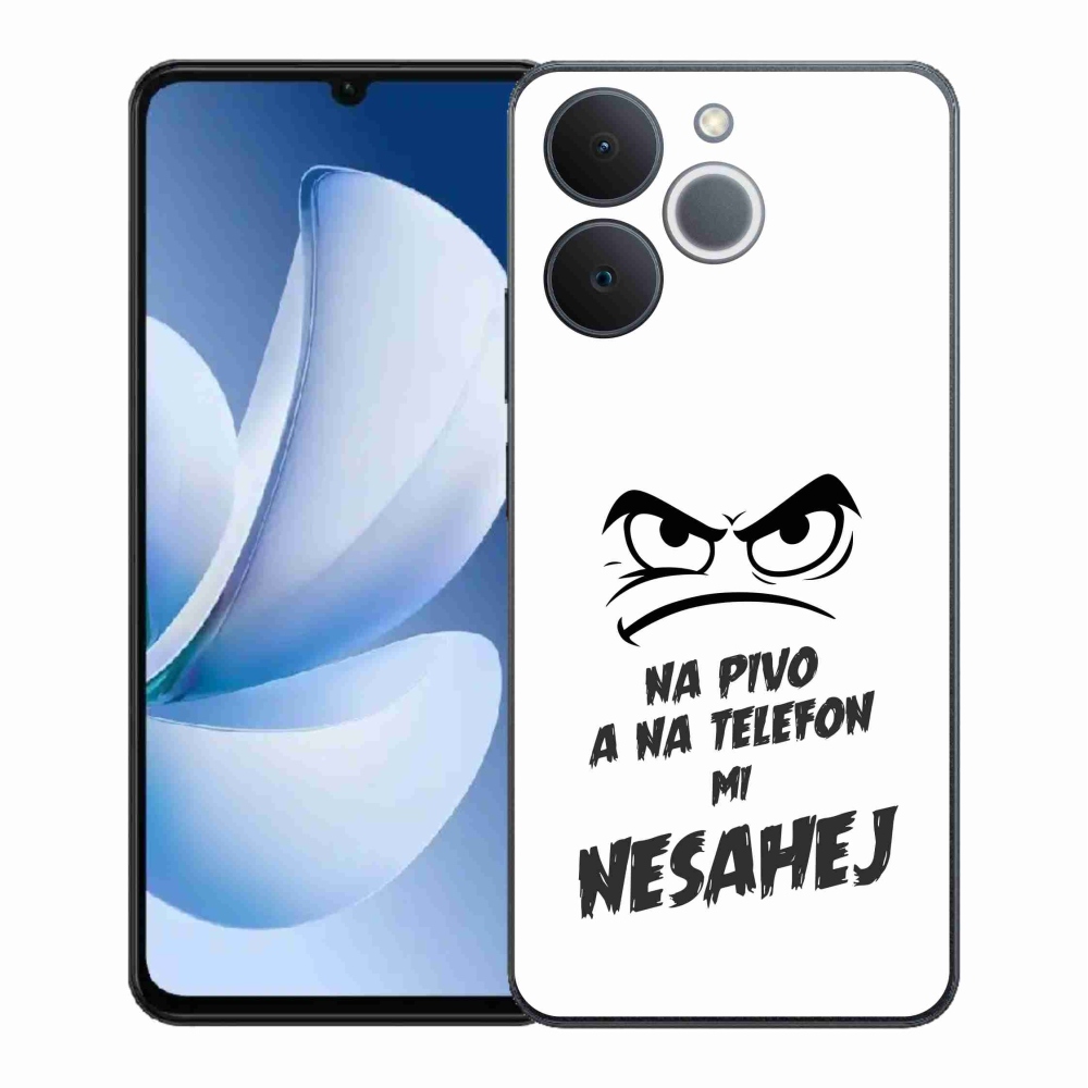 Gélový kryt mmCase na Realme Note 70T - pivný motív 2 biele pozadie