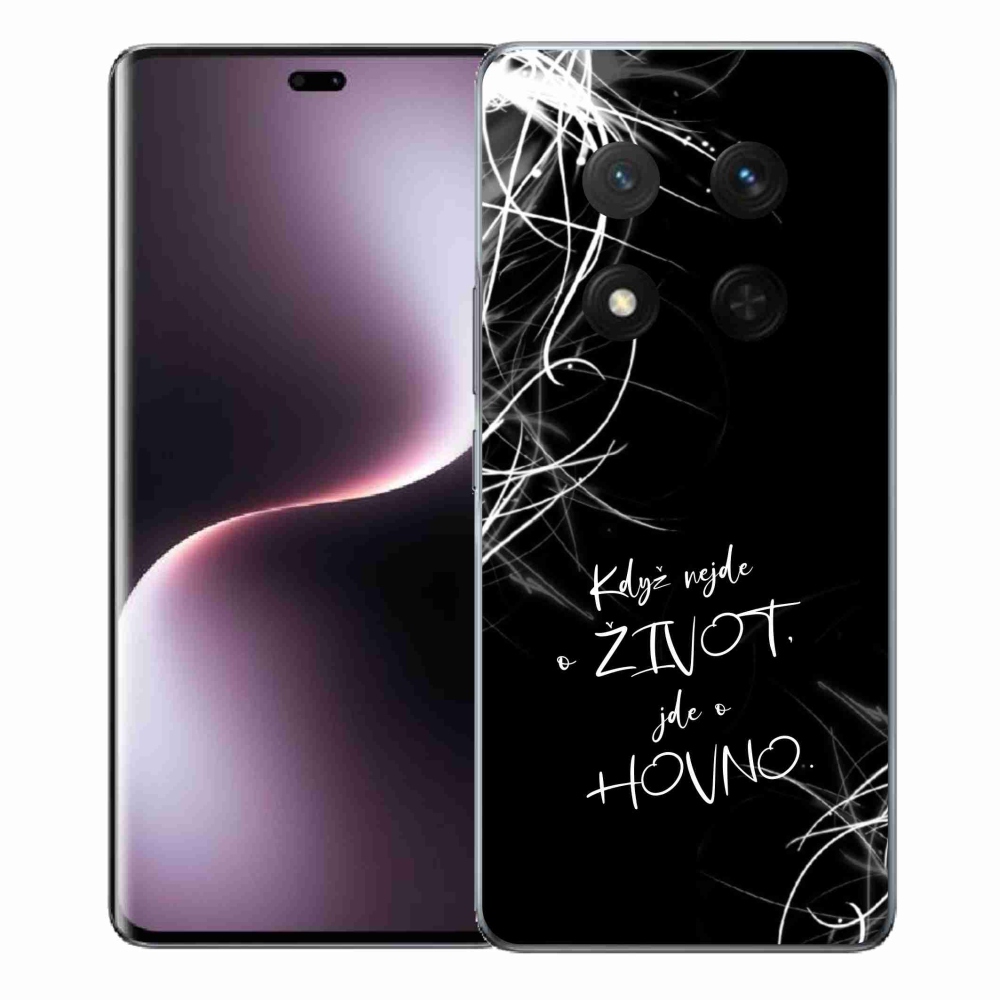 Gélový kryt mmCase na Honor Magic 7 Lite 5G - vtipný text 16 čierne pozadie