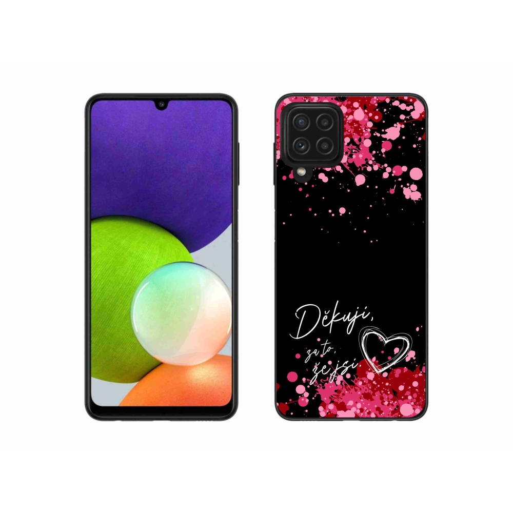 Gélový kryt mmCase na Samsung Galaxy A22 4G - zamilovaný text 2 čierne pozadie