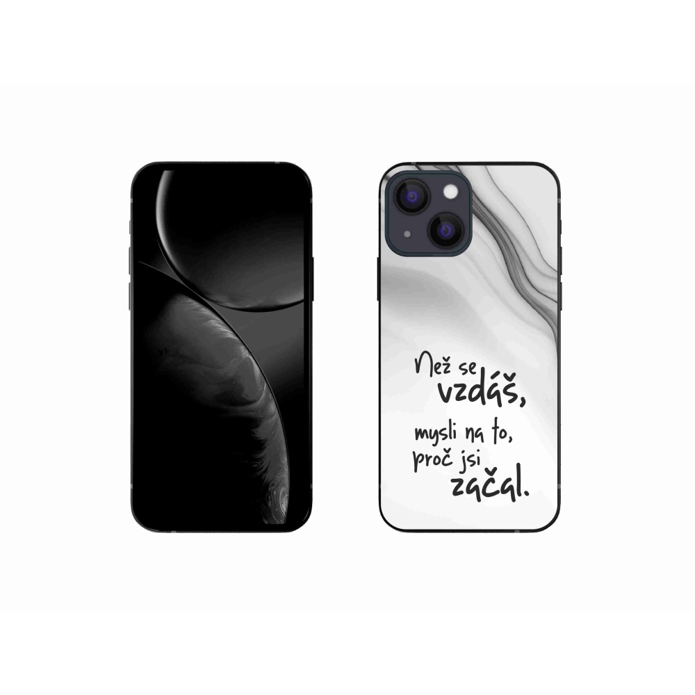 Gélový kryt mmCase na iPhone 13 mini 5.4 - citát 2 biele pozadie