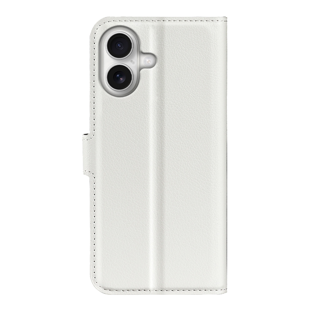 Litchi knižkové púzdro na iPhone 17 - biele