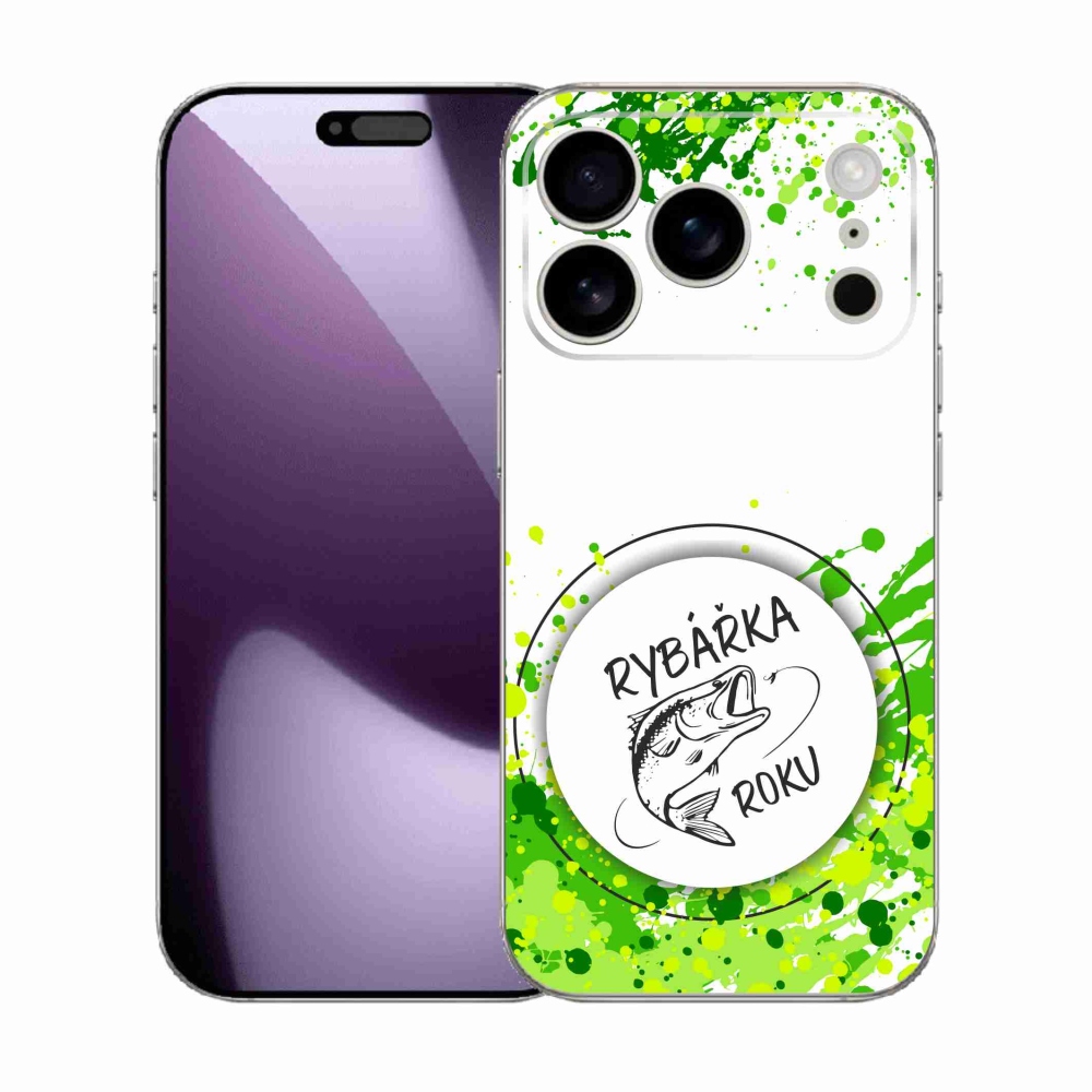 Gélový kryt mmCase na iPhone 17 Pro - rybárka roku biele pozadie