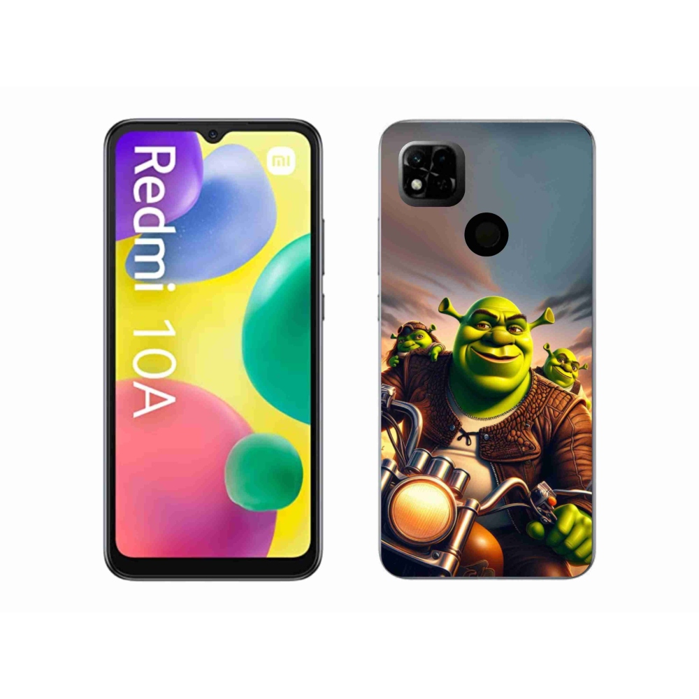 Gélový kryt mmCase na Xiaomi Redmi 10A - shrek na motorke