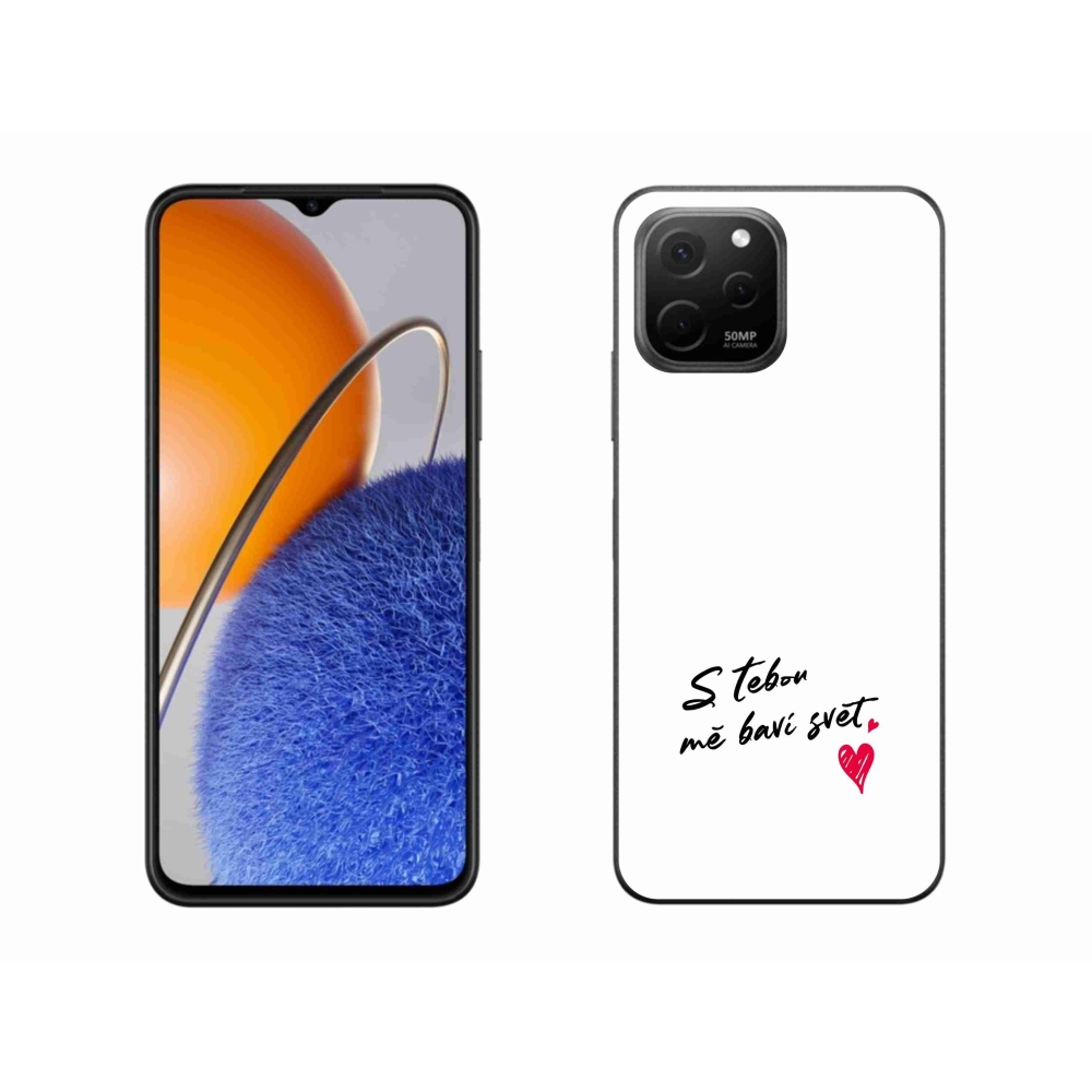 Gélový kryt mmCase na Huawei Nova Y61 - zamilovaný text 1 biele pozadie