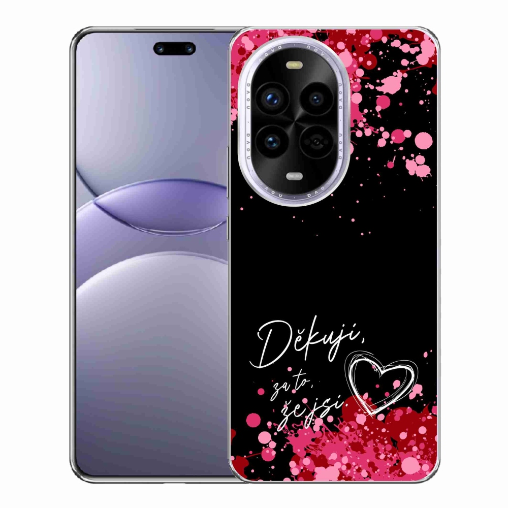 Gélový kryt mmCase na Huawei Nova 13 Pro 5G - zamilovaný text 2 čierne pozadie