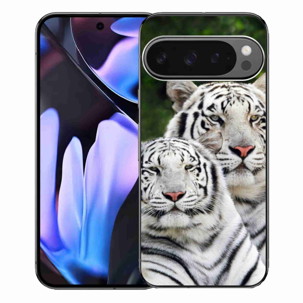 Gélový obal mmCase na Google Pixel 9 Pro XL - bieli tigre