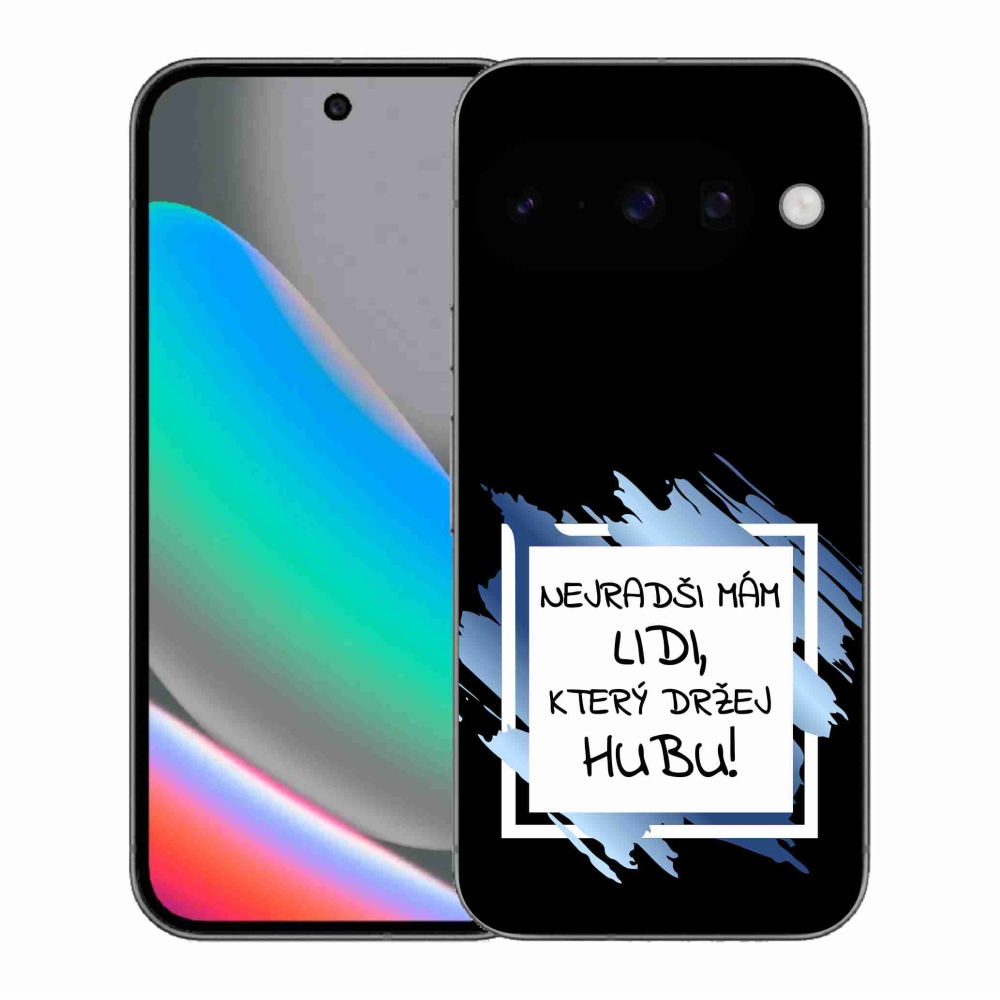Gélový kryt mmCase na Google Pixel 10 - vtipný text 7 bieločierne pozadie