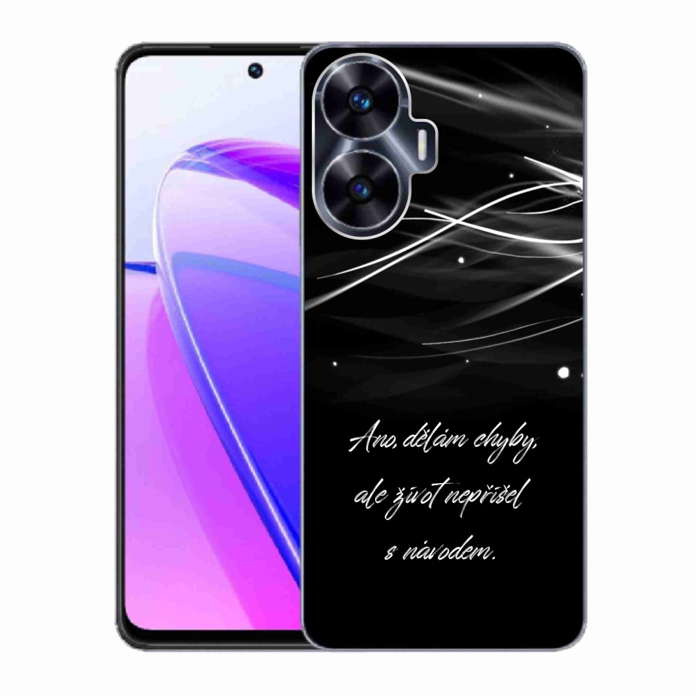 Gélový kryt mmCase na Realme C55 - citát čierne pozadie