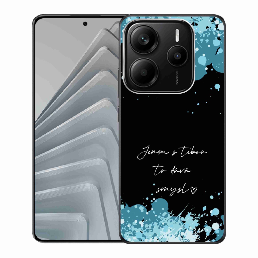 Gélový kryt mmCase na Xiaomi Redmi Note 14 5G - zamilovaný text čierne pozadie