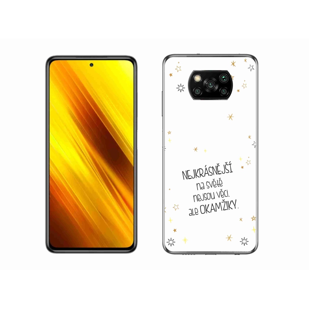 Gélový kryt mmCase na Xiaomi Poco X3 Pro - citát 4 biele pozadie