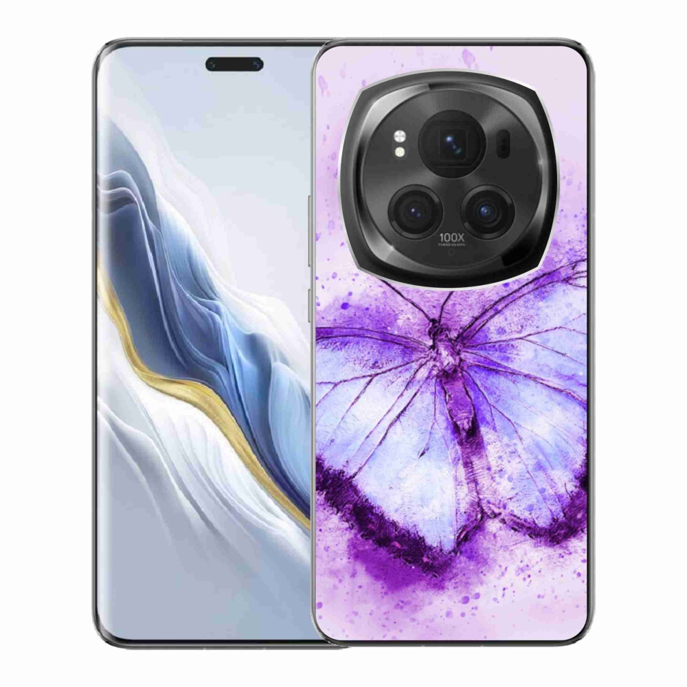 Gélový kryt mmCase na Honor Magic 6 Pro 5G - fialový motýľ